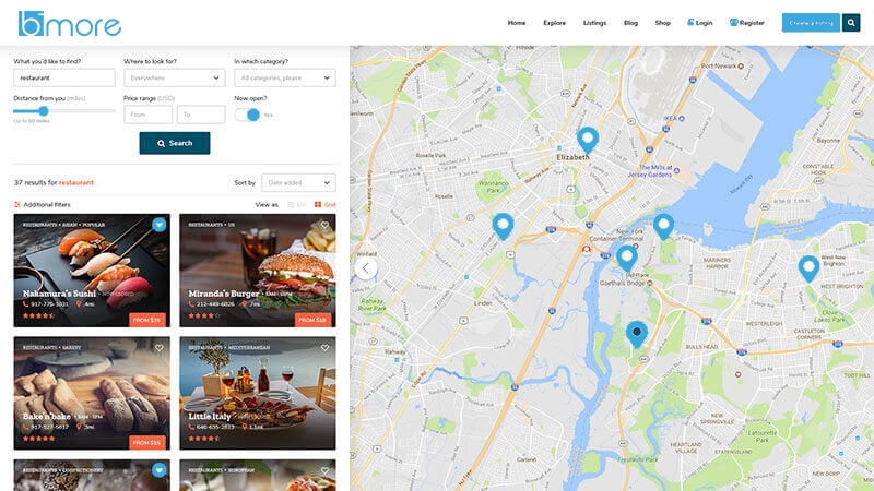 mockup b-more schermata